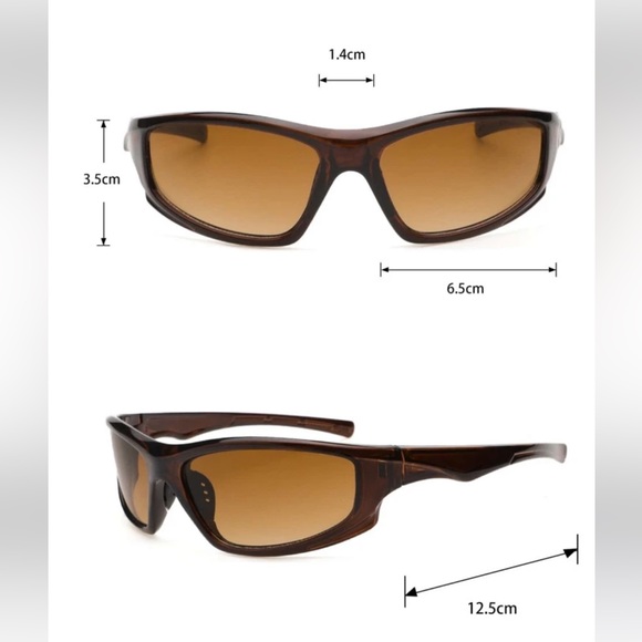 Brown wrap frame sunglasses - Picture 4 of 4